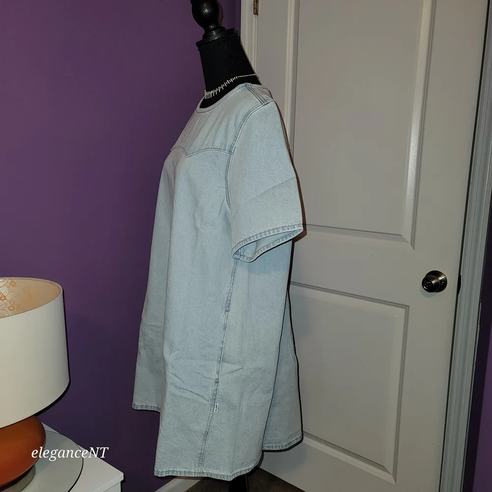 Levi's Light Blue Casual Tee Dress Sz: L NWT - Picture 8 of 12